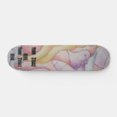 abstracte meerkleurige roze pooiemdame retro persoonlijk skateboard (Horizontaal)