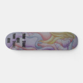 abstracte meerkleurige roze pooiemdame retro skateboard (Horizontaal)
