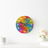 Abstracte meerkleurige strengen Acrylwandklok Ronde Klok (Huis)