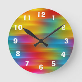 Abstracte meerkleurige strengen Acrylwandklok Ronde Klok