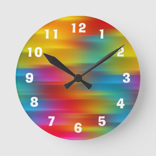 Abstracte meerkleurige strengen Acrylwandklok Ronde Klok (Voorkant)