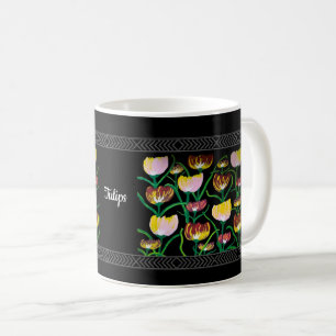 Abstracte Meerkleurige Tulpen Koffiemok