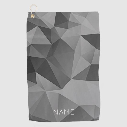 Abstracte meetbare zwarte meetkool golfhanddoek (Voorkant)