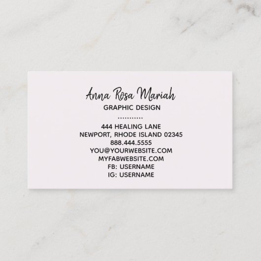 *~* Abstracte meisjesvormende Feminine-opwindende  Visitekaartje (Achterkant)