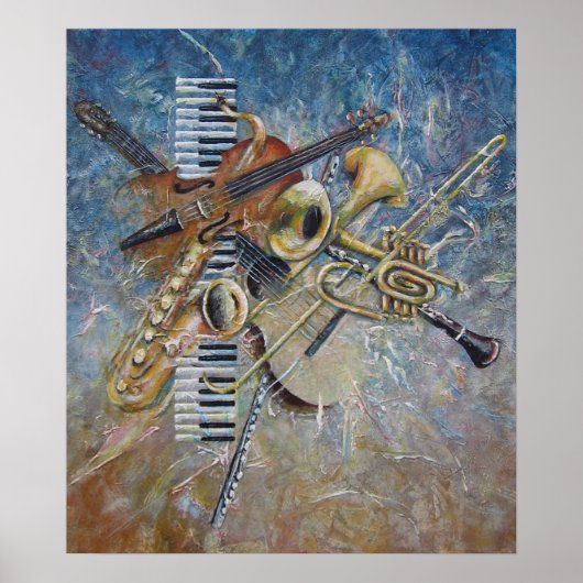 Abstracte Melodieafdruk Poster (Voorkant)