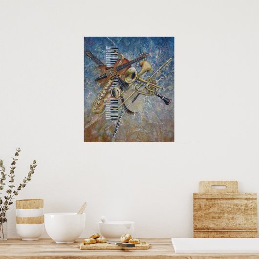 Abstracte Melodieafdruk Poster (Keuken)