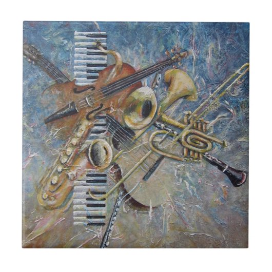 Abstracte melodietegel tegeltje (Voorkant)