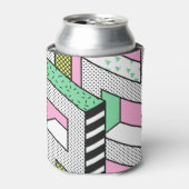 Abstracte Memphis: 80s geometrische vormen. Blikjeskoeler (Blikje Voorkant)