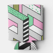 Abstracte Memphis: 80s geometrische vormen. Blikjeskoeler (Achterkant)