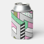 Abstracte Memphis: 80s geometrische vormen. Blikjeskoeler (Blikje Achterkant)