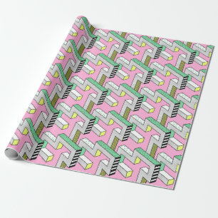 Abstracte Memphis: 80s geometrische vormen. Cadeaupapier