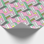 Abstracte Memphis: 80s geometrische vormen. Cadeaupapier (Hoek)
