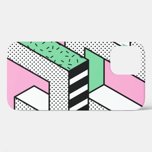 Abstracte Memphis: 80s geometrische vormen. Case-Mate iPhone Case (Achterkant (horizontaal))