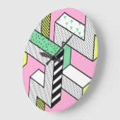 Abstracte Memphis: 80s geometrische vormen. Grote Klok (Hoek)