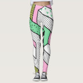 Abstracte Memphis: 80s geometrische vormen. Leggings (Voorkant)