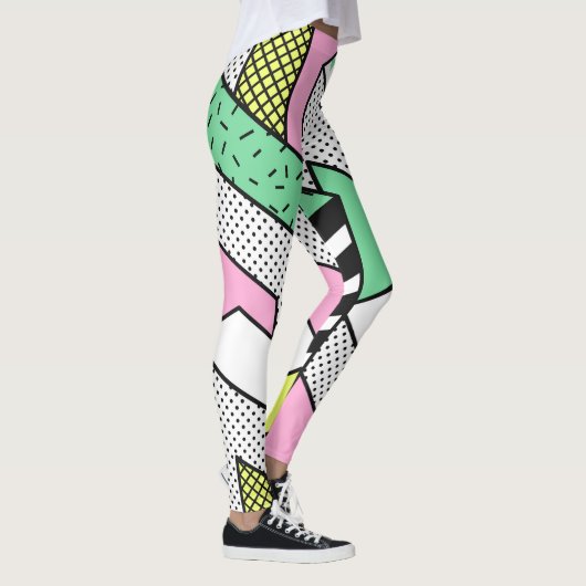 Abstracte Memphis: 80s geometrische vormen. Leggings (Rechts)