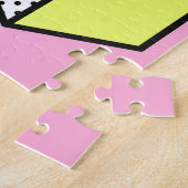 Abstracte Memphis: 80s geometrische vormen. Legpuzzel (Zijkant)