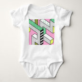 Abstracte Memphis: 80s geometrische vormen. Romper (Voorkant)