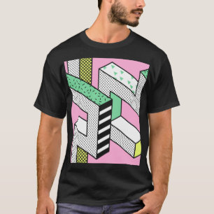 Abstracte Memphis: 80s geometrische vormen. T-shirt