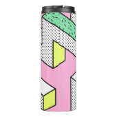 Abstracte Memphis: 80s geometrische vormen. Thermosbeker (Achterkant)