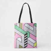 Abstracte Memphis: 80s geometrische vormen. Tote Bag (Voorkant)