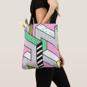 Abstracte Memphis: 80s geometrische vormen. Tote Bag (Dichtbij)