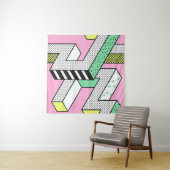 Abstracte Memphis: 80s geometrische vormen. Wandkleed (In Situ (horizontaal))