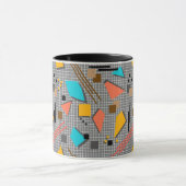 Abstracte memphis geometrische vormen patches retr mok (Midden)