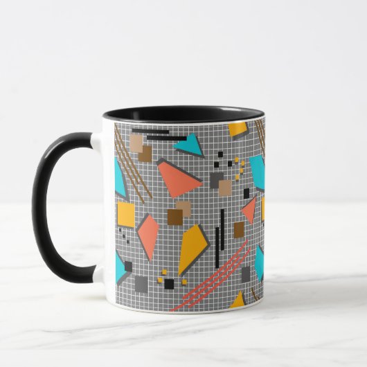 Abstracte memphis geometrische vormen patches retr mok (Links)