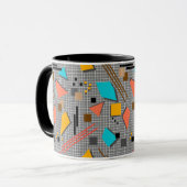 Abstracte memphis geometrische vormen patches retr mok (Voorkant links)
