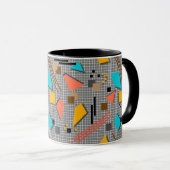 Abstracte memphis geometrische vormen patches retr mok (Voorkant rechts)