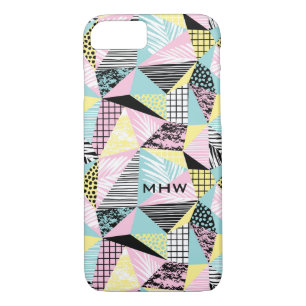 Abstracte Memphis Pattern aangepaste monogram hoes