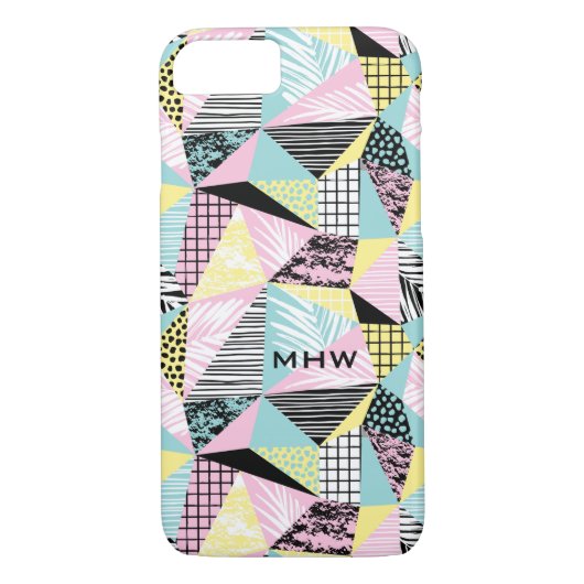 Abstracte Memphis Pattern aangepaste monogram hoes (Achterkant)