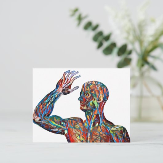 abstracte menselijke anatomie man aderen arterie k briefkaart (Staand voorkant)
