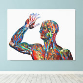 abstracte menselijke anatomie man aderen arterie k canvas afdruk (Insitu (Houten vloer))