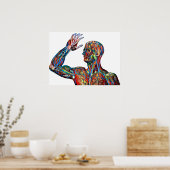 abstracte menselijke anatomie man aderen arterie k poster (Keuken)