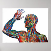 abstracte menselijke anatomie man aderen arterie k poster (Voorkant)