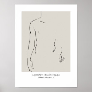 Abstracte menselijke figuur poster