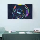 Abstracte menselijke schedel spandoek (Beurs)