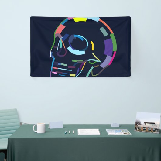 Abstracte menselijke schedel spandoek (Beurs)