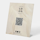 Abstracte merktekens voor Elegant QR-code, geverfd Reclamebord Met Voetstuk (Voorkant)