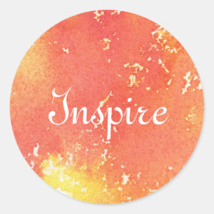 Abstracte met de hand geschilderde achtergrond van ronde sticker