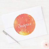 Abstracte met de hand geschilderde achtergrond van ronde sticker (Envelop)