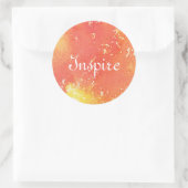 Abstracte met de hand geschilderde achtergrond van ronde sticker (Tas)