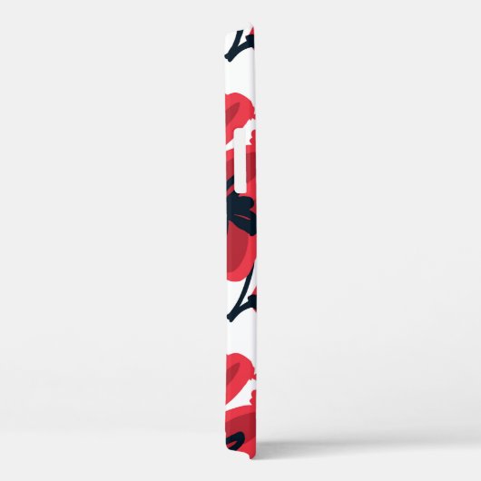 Abstracte, met de hand getekende rode bloemen naad Case-Mate iPhone case (Achterkant / Rechts)