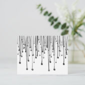 Abstracte, met de hand getrokken zwarte witte wate briefkaart (Staand voorkant)