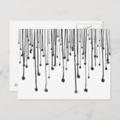 Abstracte, met de hand getrokken zwarte witte wate briefkaart (Voorkant / Achterkant)