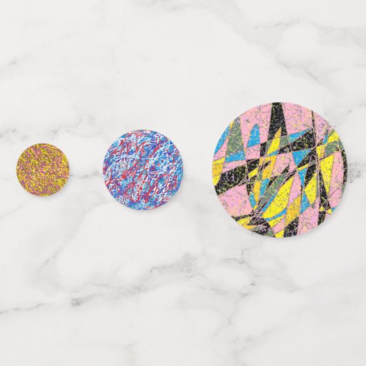 abstracte met retrorkunst beklede kleuren en desig confetti (Voorkanten)