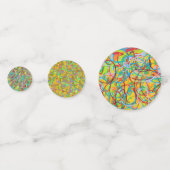 abstracte met retrorkunst beklede kleuren en desig confetti (Achterkanten)