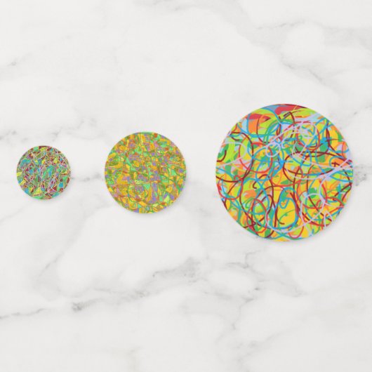 abstracte met retrorkunst beklede kleuren en desig confetti (Achterkanten)